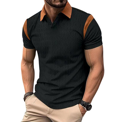 Chemise polo pour hommes avec des détails contrastés élégants et un design structuré respirant Chic und Stil