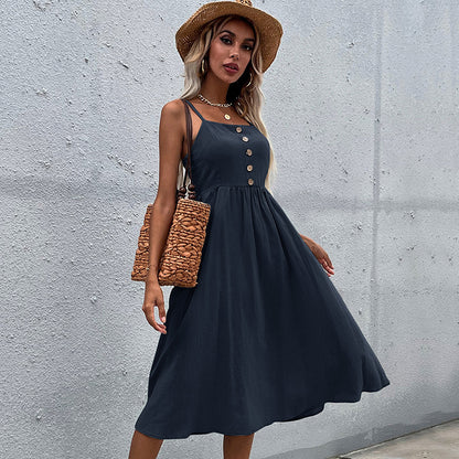 Robe midi à boutons Femme Chic und Stil