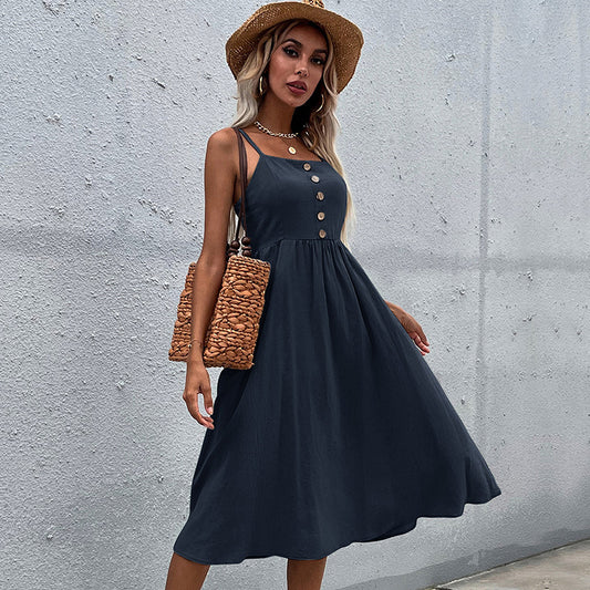Robe midi à boutons Femme Chic und Stil
