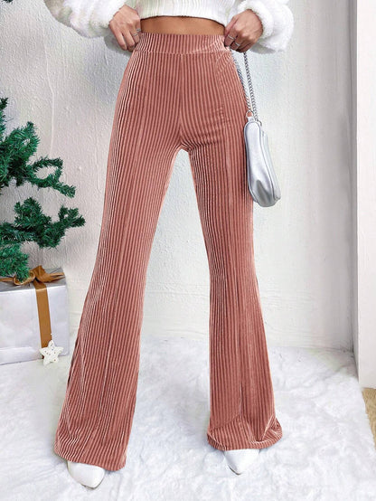 Women Elegant and Comfortable Satin Pants with Vertical Stripes Chic and Style