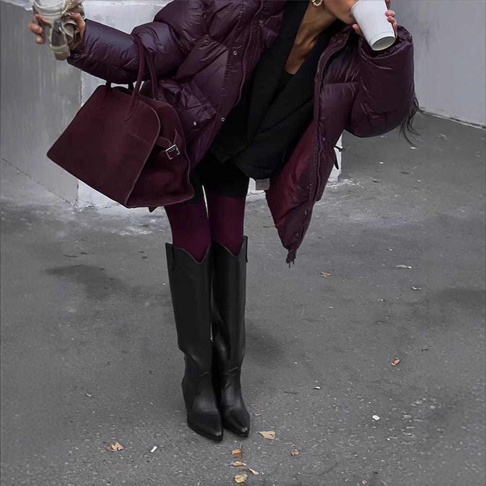 Dames Doudoune d'hiver avec cordon de taille ajustable et capuche Chic und Stil