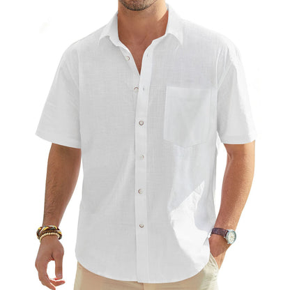 Chemise à manches courtes pour hommes avec une structure fine et une poche poitrine Chic und Stil