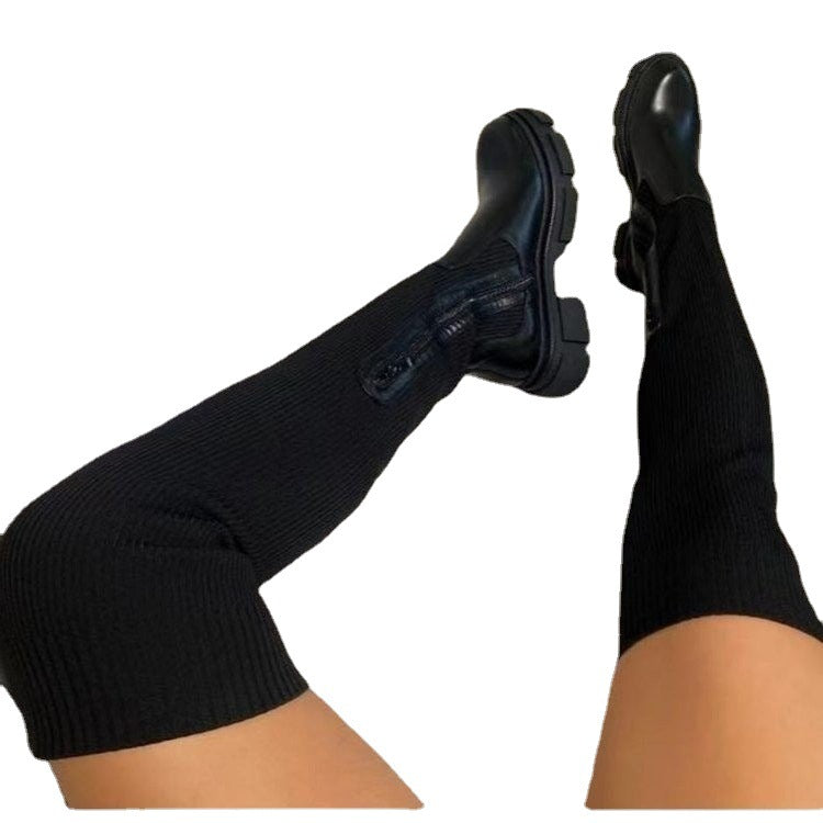 Bottes hautes pour femmes avec fermeture éclair latérale et semelle antidérapante Chic und Stil