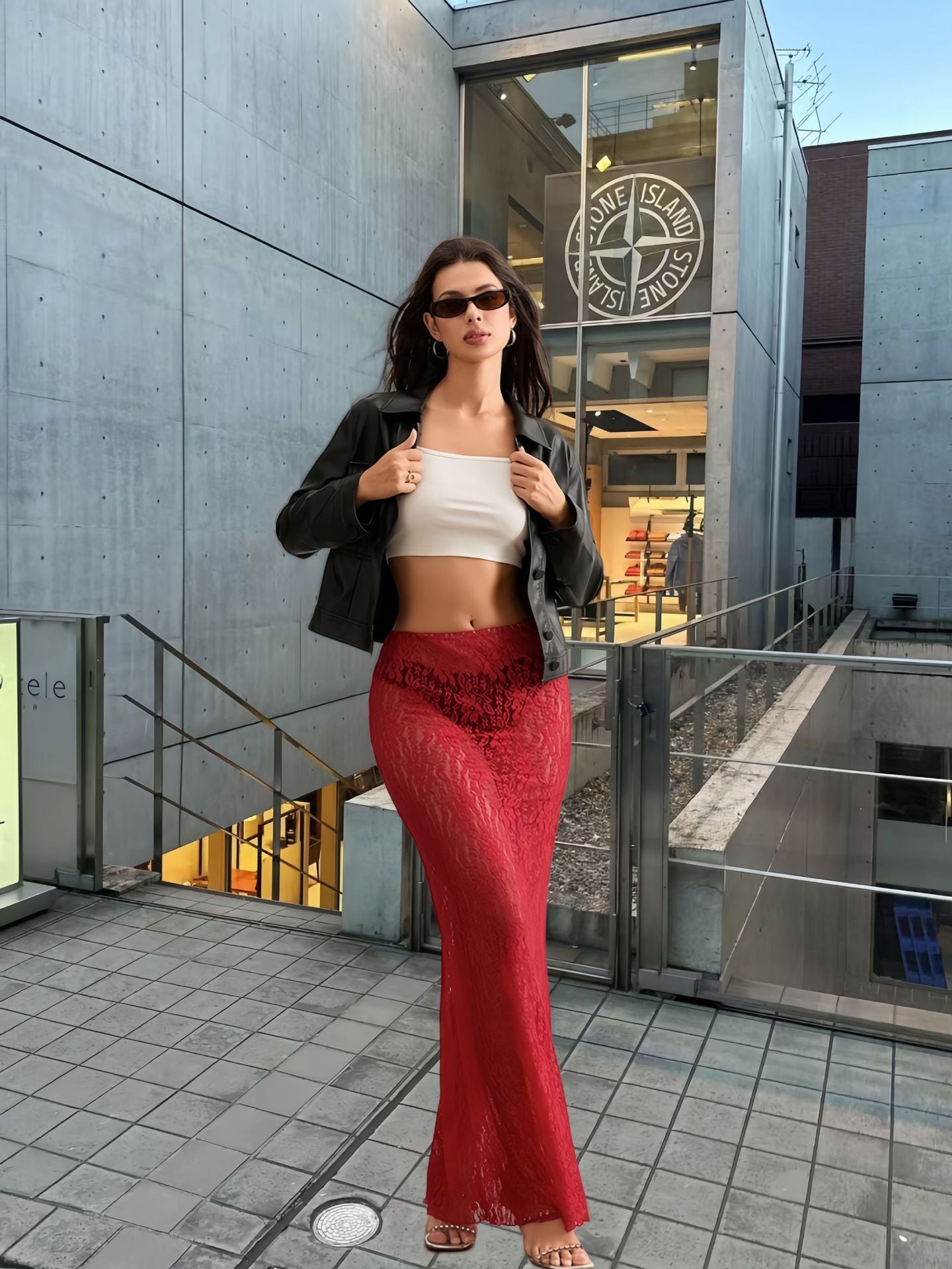 Ladies Elegant Summer Lace Pants with High Slit and Sheer Transparency Chic and Style