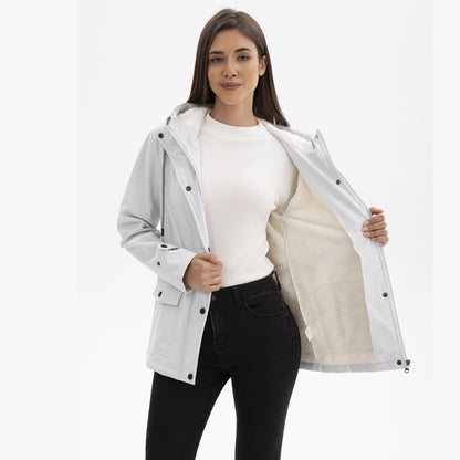 Women outdoor water-repellent jacket with adjustable hood Chic and Style
