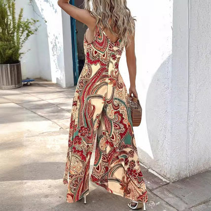 Robe maxi en soie paisley élégante pour femmes Chic und Stil