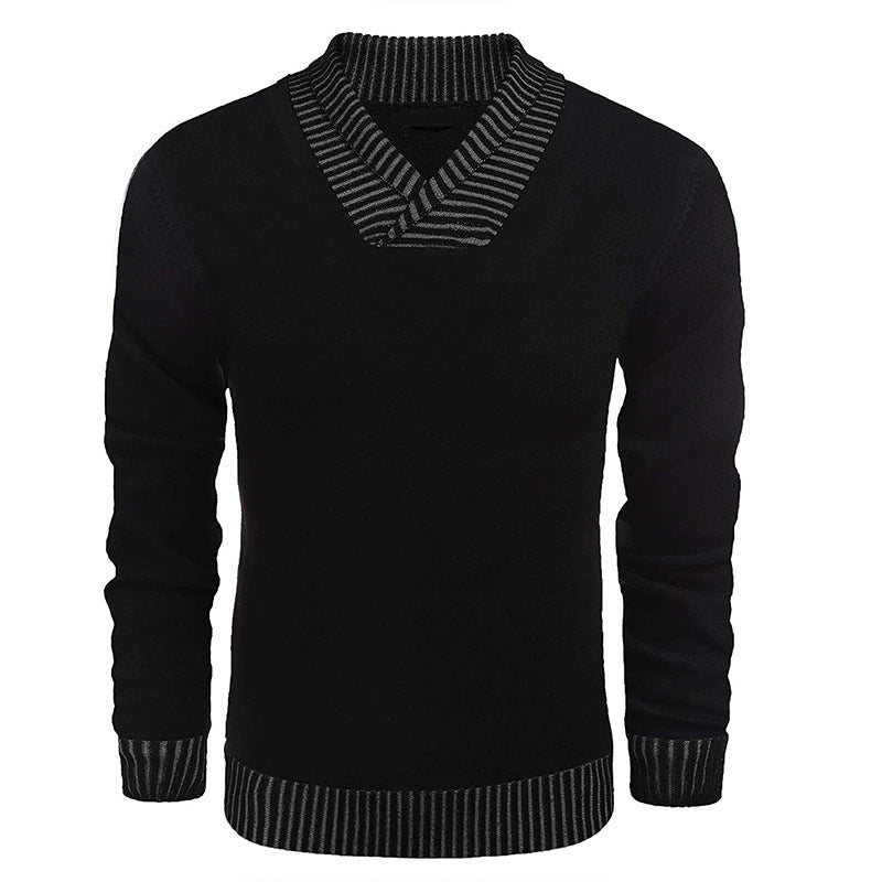 Pull en tricot élégant pour hommes avec col châle moderne et dessus structuré Chic und Stil
