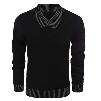 Pull en tricot élégant pour hommes avec col châle moderne et dessus structuré Chic und Stil
