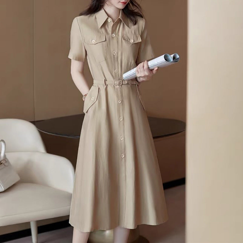 Robe chemise utilitaire à manches courtes pour femmes Chic und Stil