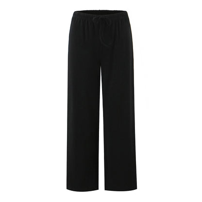 Wide striped pants for women with elastic waist Chic und Stil