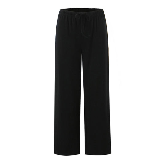 Wide striped pants for women with elastic waist Chic und Stil