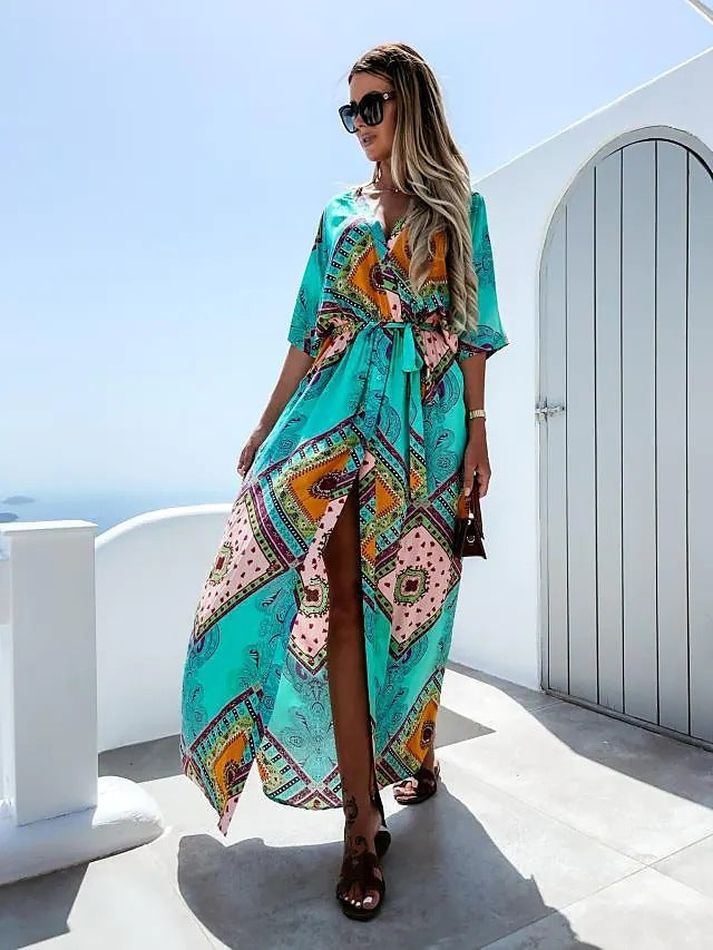 Robe maxi femme avec motif coloré Chic und Stil