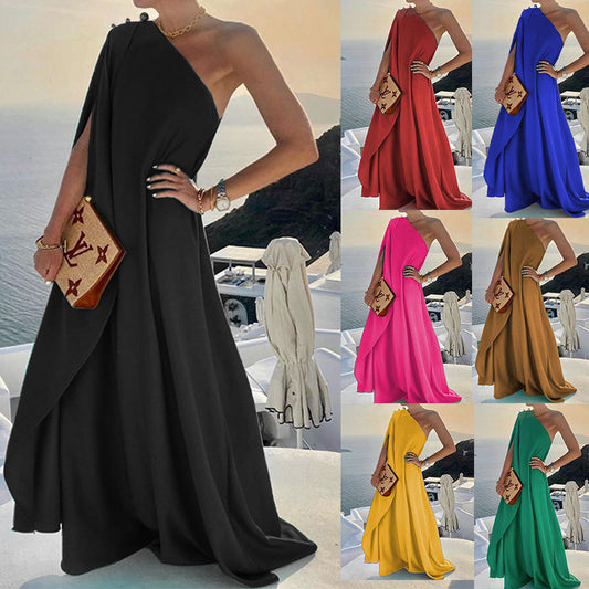 Robe de soirée drapée asymétrique pour femmes Chic und Stil