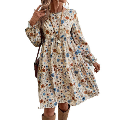 Robe d'été aérienne pour femmes avec des détails en volants et des manches bouffantes Chic und Stil