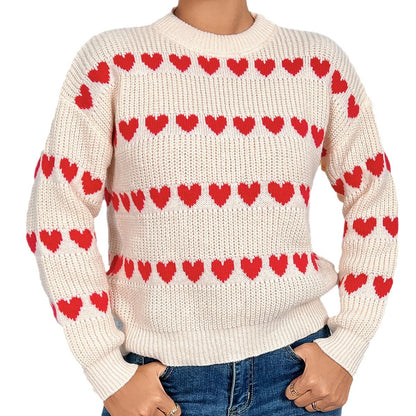 Pull en tricot pour femmes avec motif en forme de cœur Chic und Stil