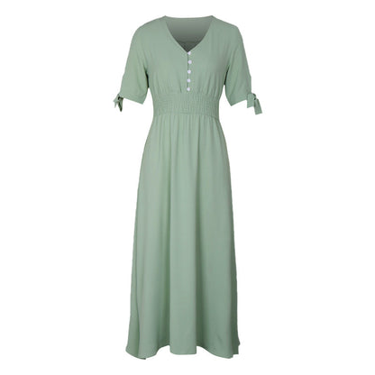 Robe maxi à boutons pour femme avec taille ajustable Chic und Stil