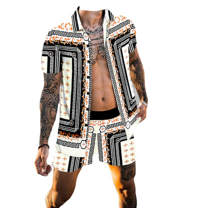 Hommes ensemble de plage à motifs à manches courtes élégant Chic und Stil