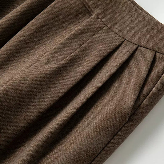 Pantalons plissés ajustés taille haute pour femmes Chic und Stil
