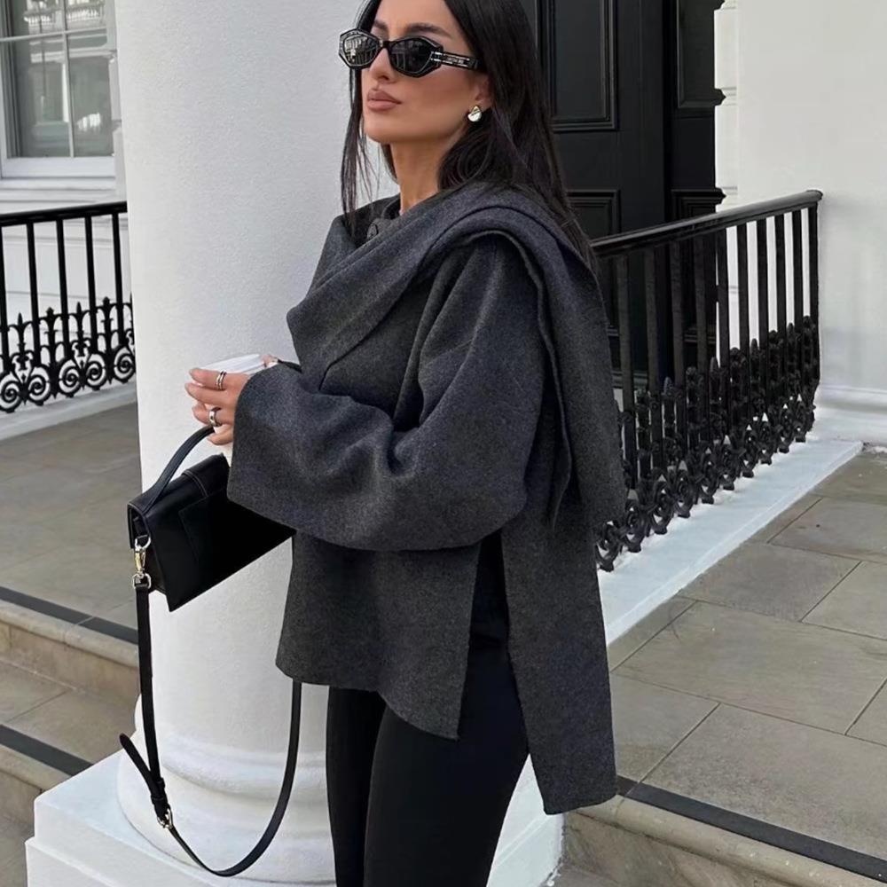 Dames élégante cardigan avec coupe asymétrique et matériau de haute qualité Chic und Stil