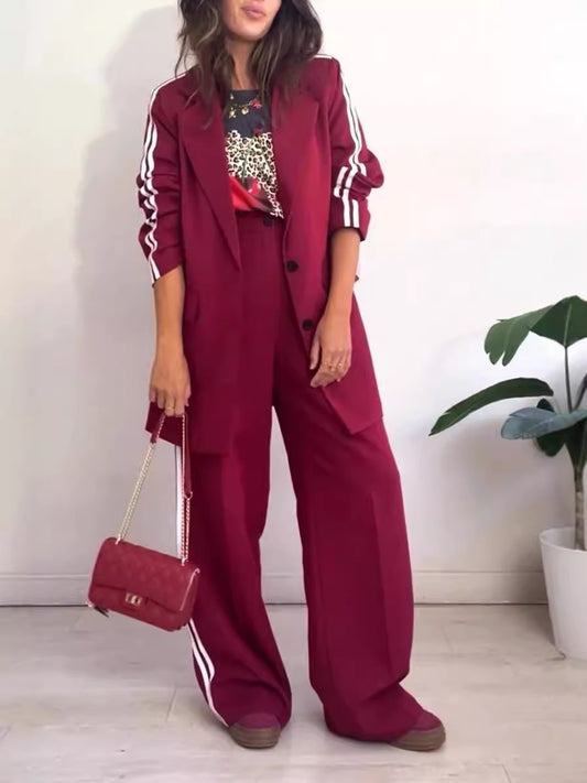 Dames ensemble de blazer élégant avec des accents sportifs et une coupe ample Chic und Stil