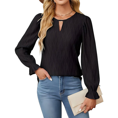 Blouse en tricot pour femmes avec des finitions de manches décoratives Chic und Stil