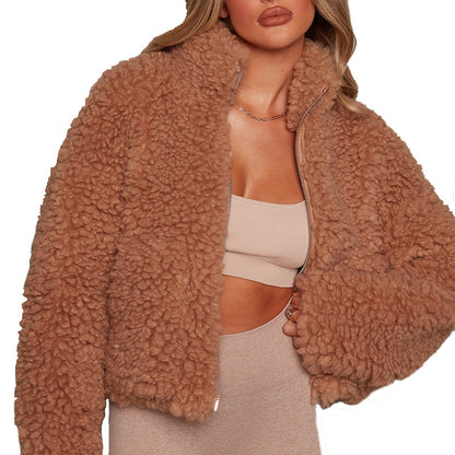 Dames Fluffy Fleece Veste Chic und Stil