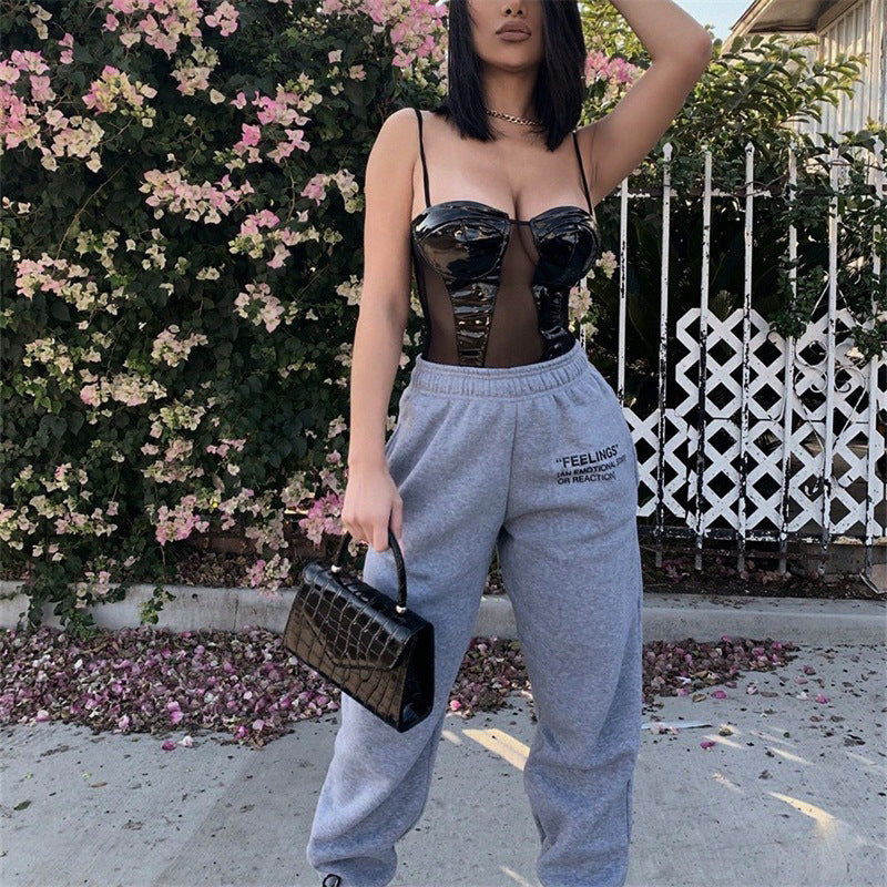 Ladies High Waist Graphic Jogging Pants Chic and Style