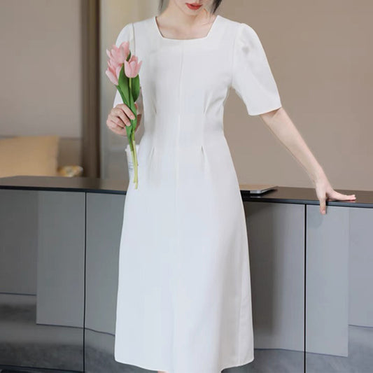 Robe midi élégante pour femme avec détail plissé Chic und Stil