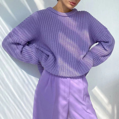 Pull oversized en tricot pour femmes avec motif texturé Chic und Stil