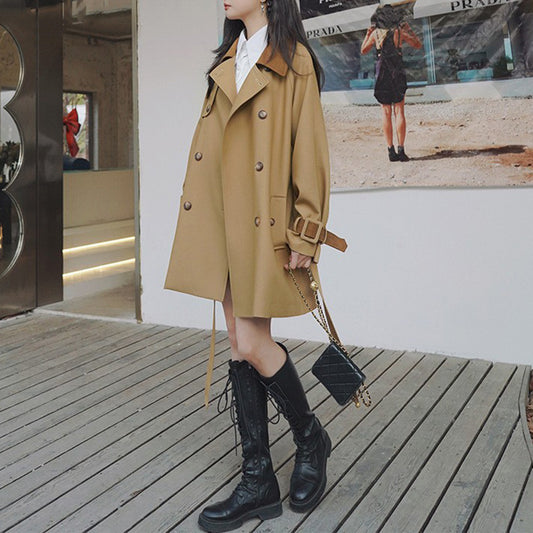 Manteau trench oversized pour femmes à double boutonnage Chic und Stil