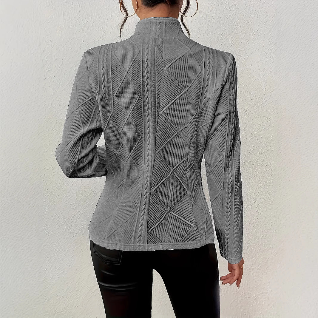 Dames Élégante cardigan en tricot avec design structuré et boutons décoratifs Chic und Stil