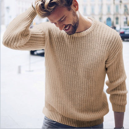 Pull en grosse maille pour homme avec un motif en côtes moderne et une coupe décontractée Chic und Stil
