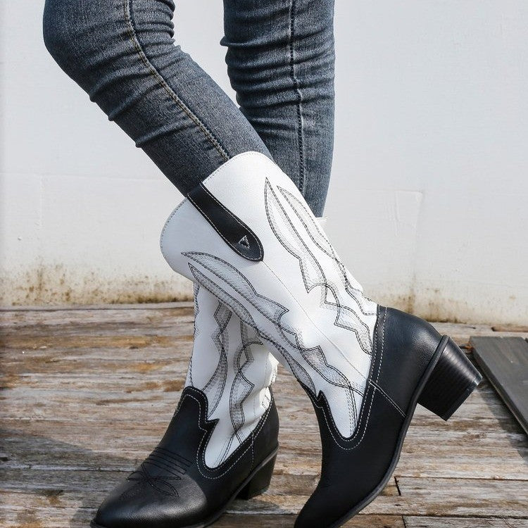 Bottes de cowboy pour dames avec un élégant motif de couture Chic und Stil
