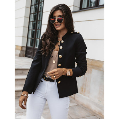 Blazer féminin tendance avec boutons dorés et coupe slim Chic und Stil