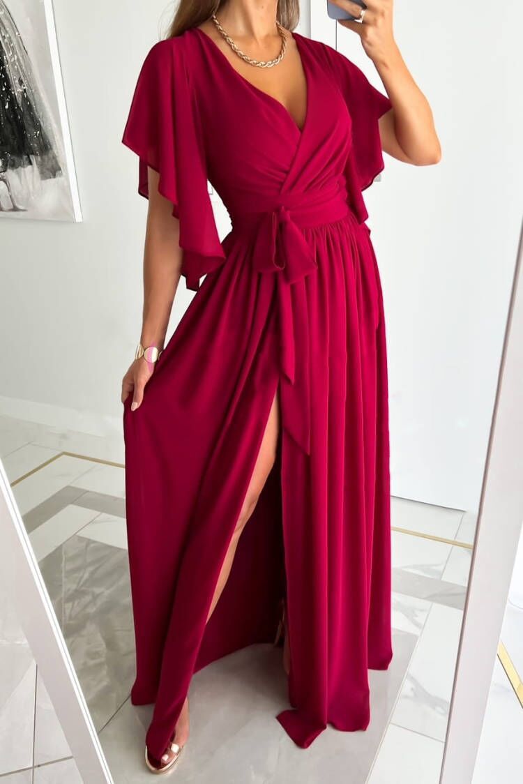 Women's Flowing Maxi Dress with Elegant Butterfly Sleeves Chic und Stil