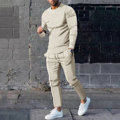 Men's Long Sleeve Sporty Top with Practical Jogging Pants Chic and Style