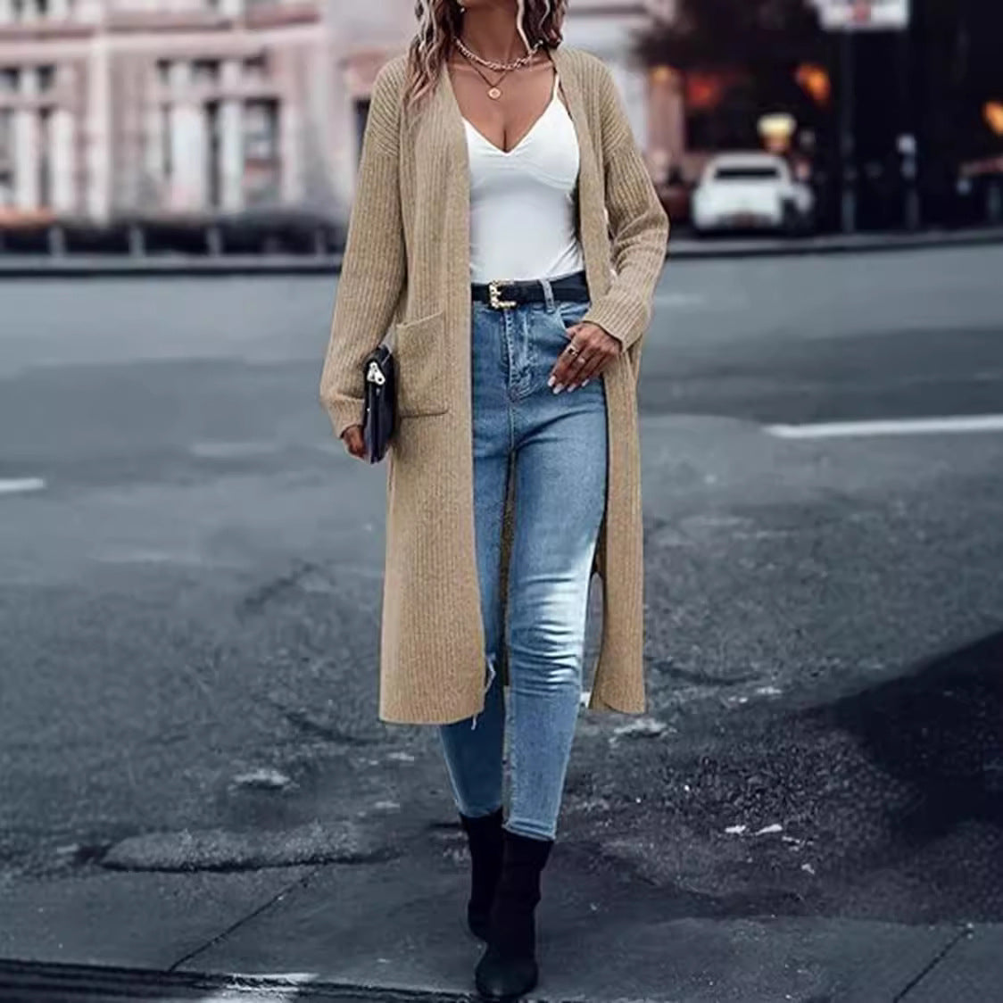 Dames Cardigan long Chic und Stil