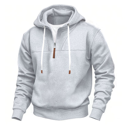 Hommes pull à capuche tendance avec col montant et fermeture éclair Chic und Stil