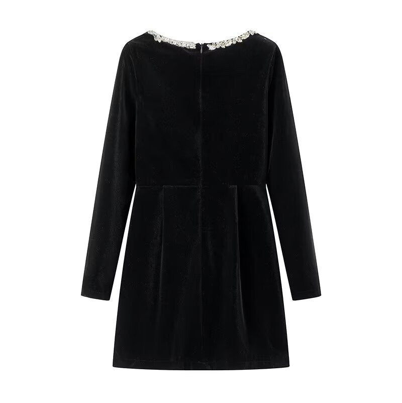 Robe mini de fête pour dames avec décolleté en cristal élégant Chic und Stil
