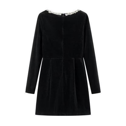 Robe mini de fête pour dames avec décolleté en cristal élégant Chic und Stil