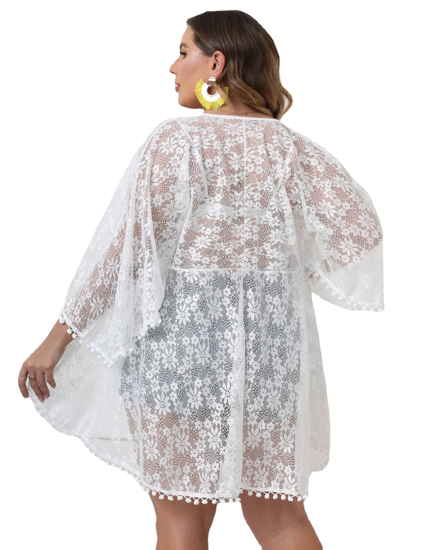 Dames Floral Dentelle Plage Kimono Chic und Stil