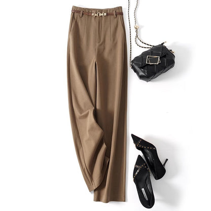 Pantalons taille haute ajustés pour femmes avec taille ceinturée Chic und Stil