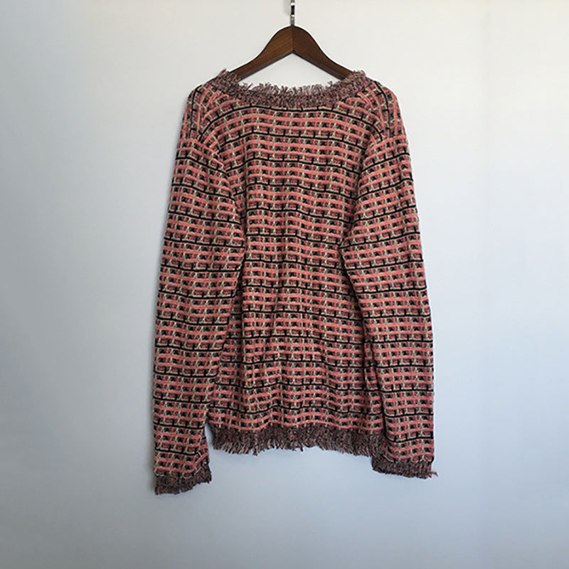 Cardigan femme texturé à ouvert devant avec détail à franges Chic und Stil