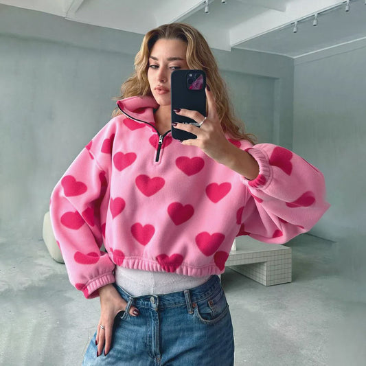 Pull court pour femmes avec motif nuages Chic und Stil