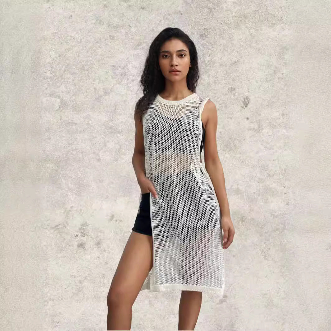 Robe en filet pour femmes avec fentes latérales et coupe décontractée Chic und Stil