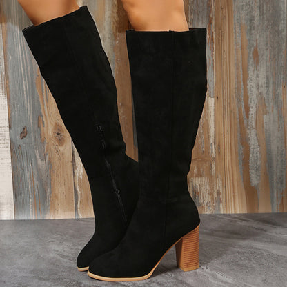Bottes overknee à la mode pour femmes avec un élégant talon bloc et une semelle antidérapante Chic und Stil