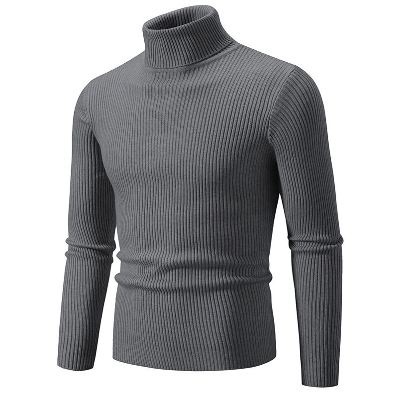 Pullover à col roulé tendance pour hommes avec un design en ribbing fin Chic und Stil