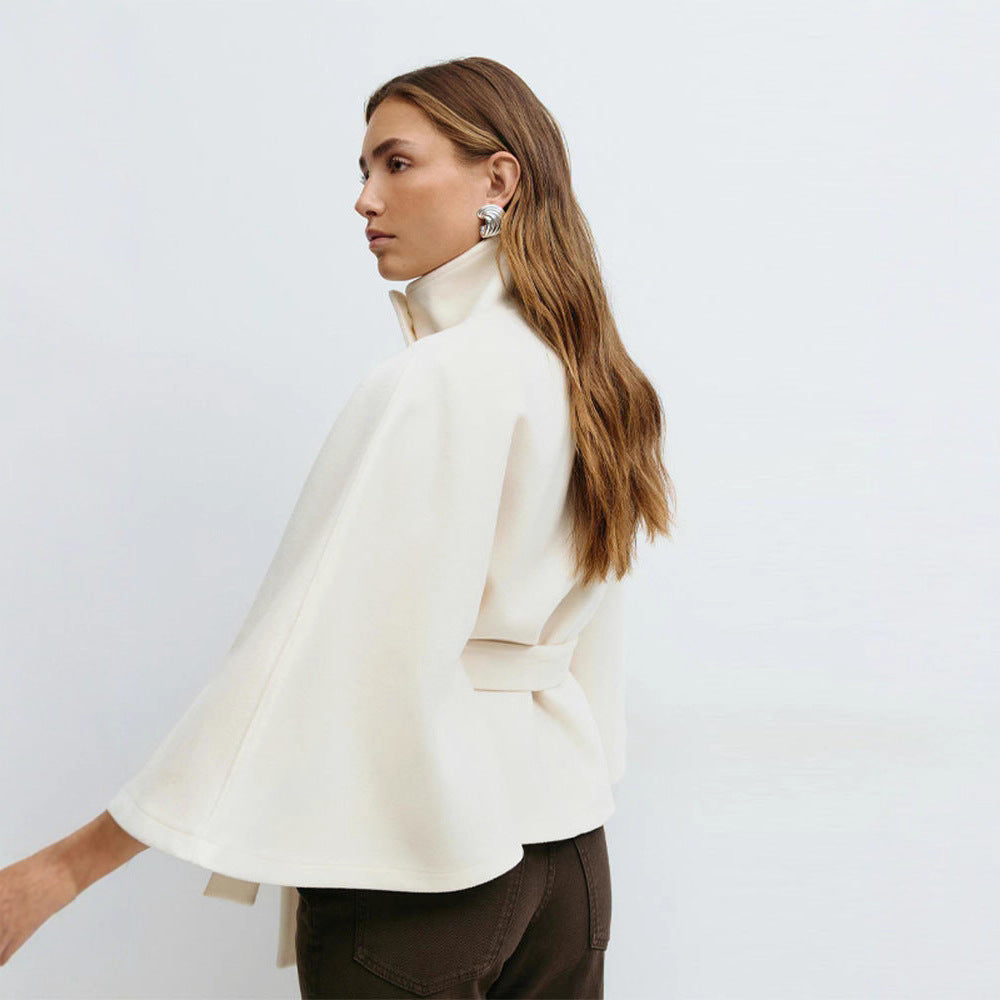 Femme Veste Cape Élégante avec Ceinture Chic & Stil