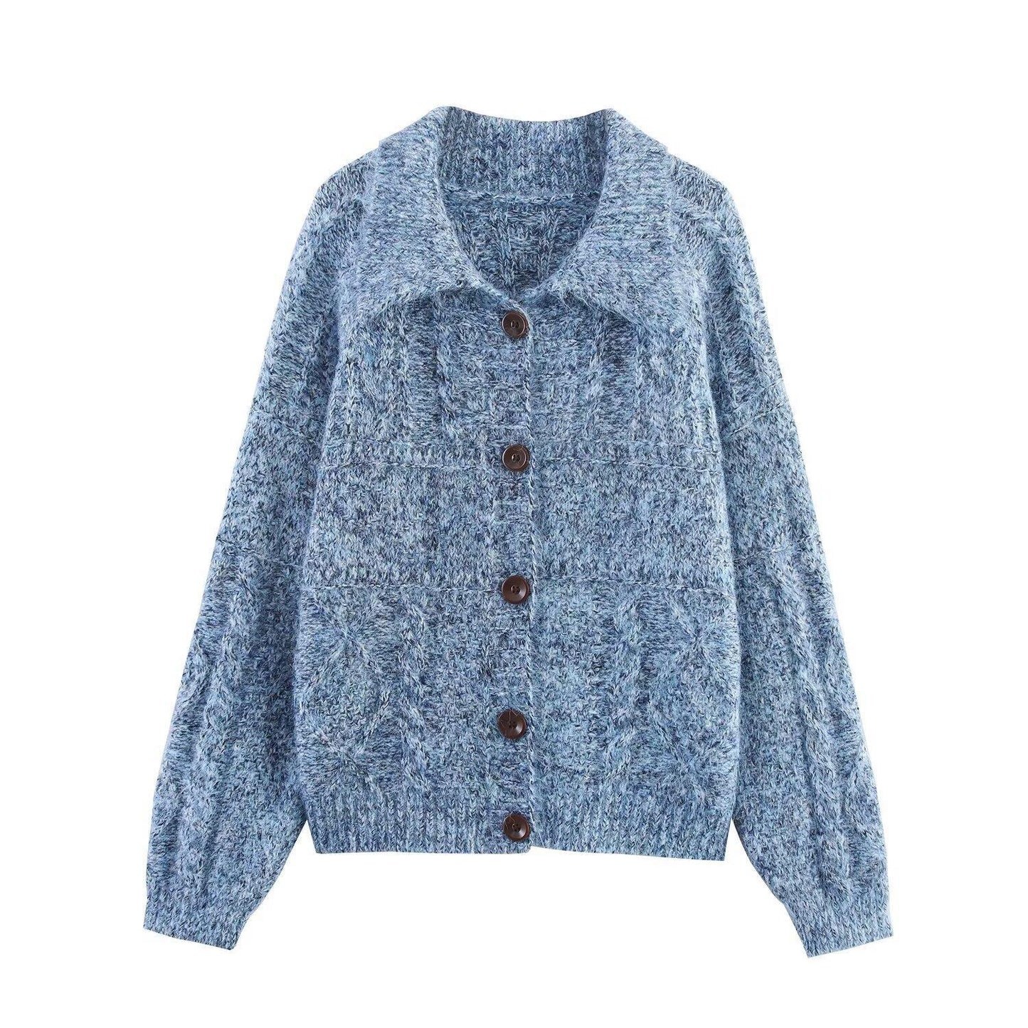 Dames cardigan en tissu doux avec de grands boutons Chic und Stil