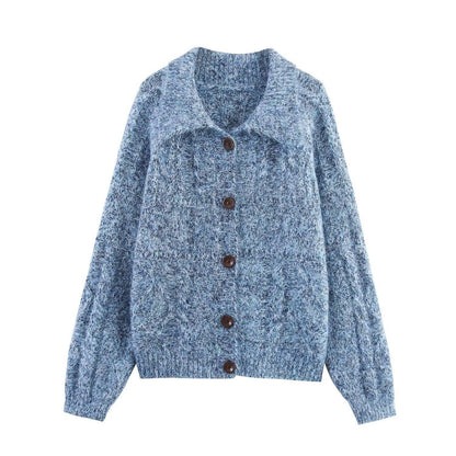 Dames cardigan en tissu doux avec de grands boutons Chic und Stil